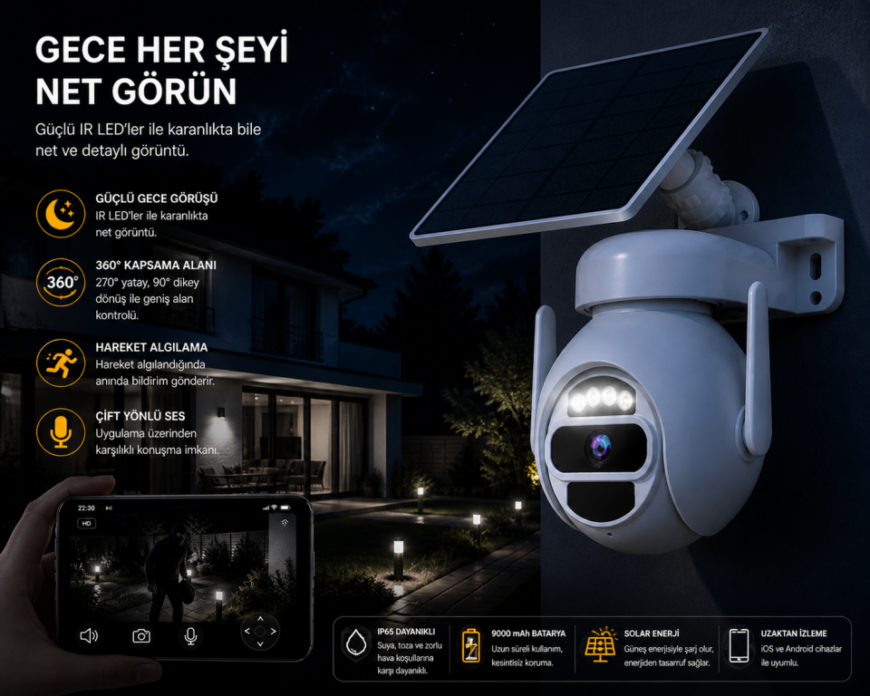 CATA CT-4052 Akıllı Solar WiFi Kamera