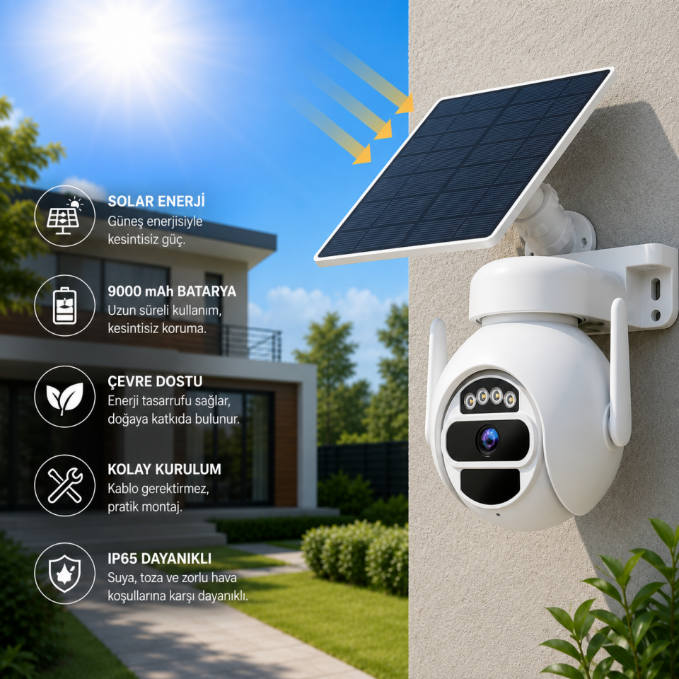 CATA CT-4052 3MP Akıllı Solar WiFi Kamera