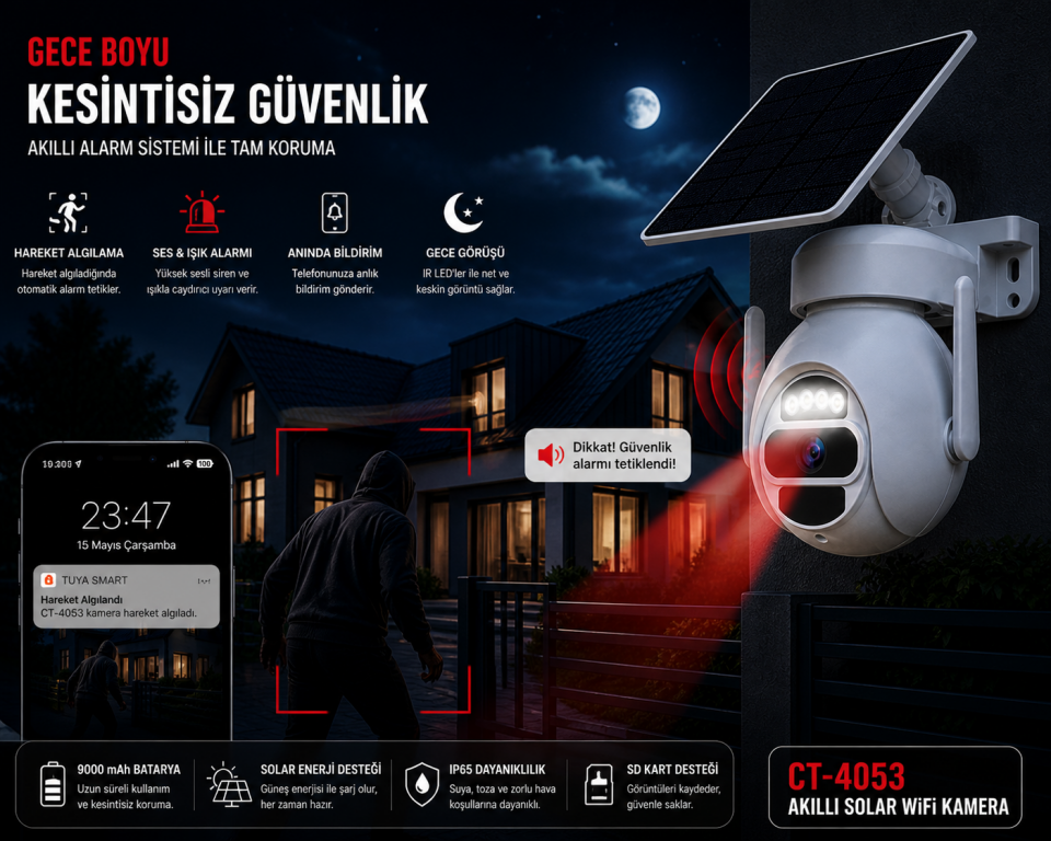 CATA CT-4053 Akıllı Solar SIM Kart Kamera
