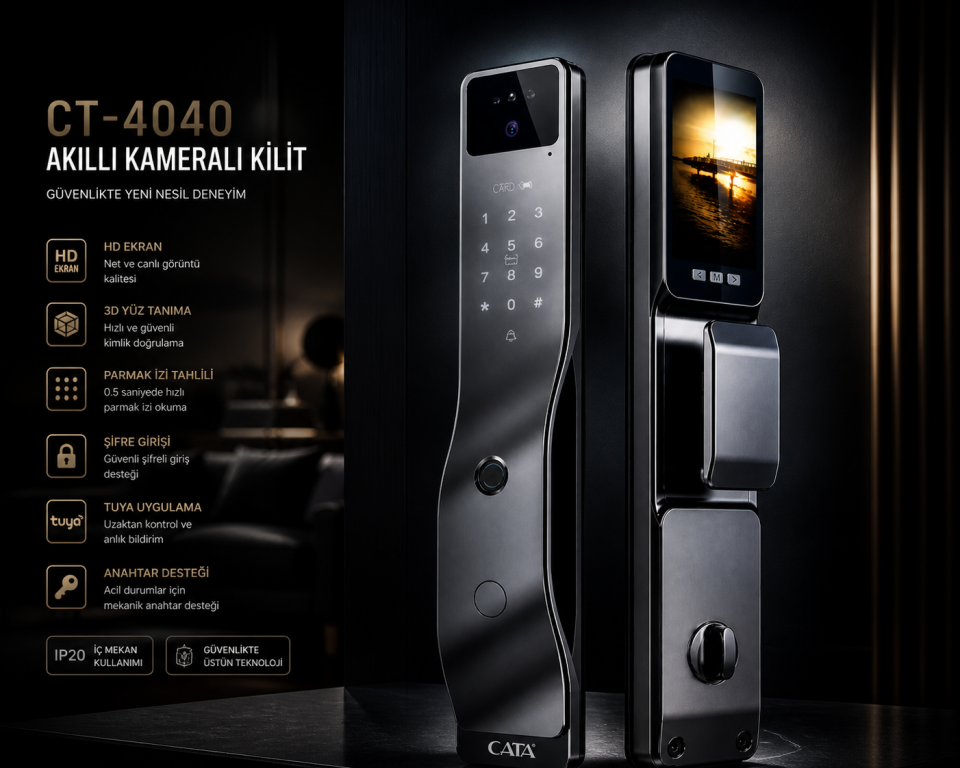 CATA CT-4040 Akıllı Kameralı Kapı Kilidi
