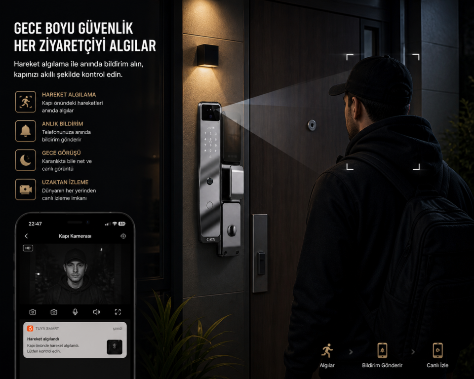 CATA CT-4040 Akıllı Kameralı Kapı Kilidi