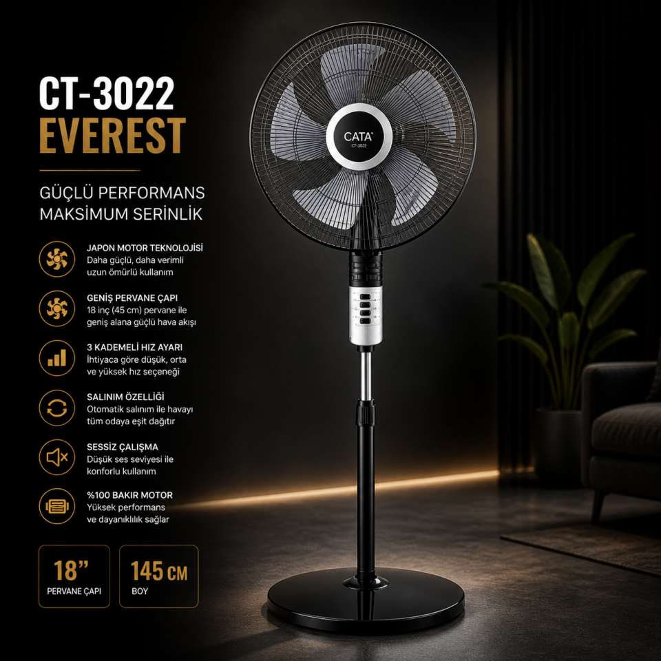 CATA CT-3022 Everest Ayaklı Vantilatör