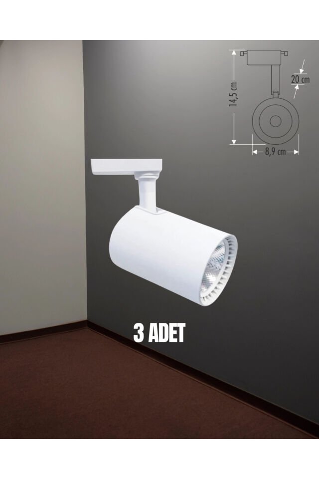 Babil Ray Spot Set | 3 Adet CT-5333 Beyaz Kasa Beyaz Işık Spot + 1 adet CT-9710 Ray