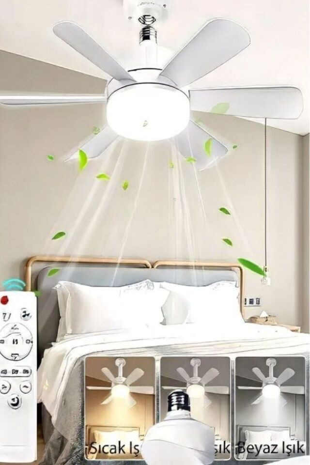 Vega 25W Led 5 Pervaneli Tavan Vantilatörü E27 Duylu HS 9301