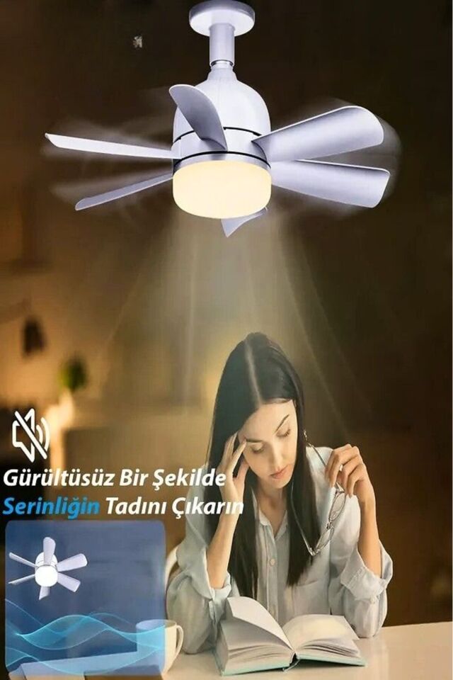 Vega 25W Led 5 Pervaneli Tavan Vantilatörü E27 Duylu HS 9301
