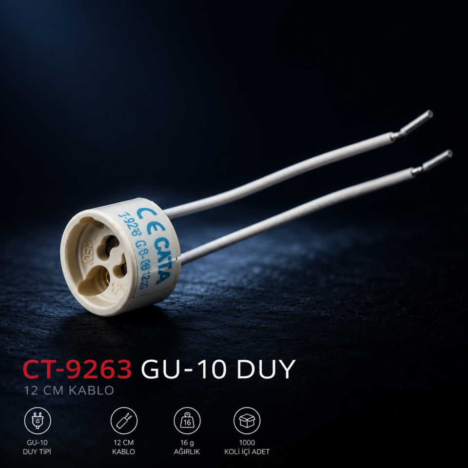 CATA CT-9263 GU10 Duy 12 cm Kablo