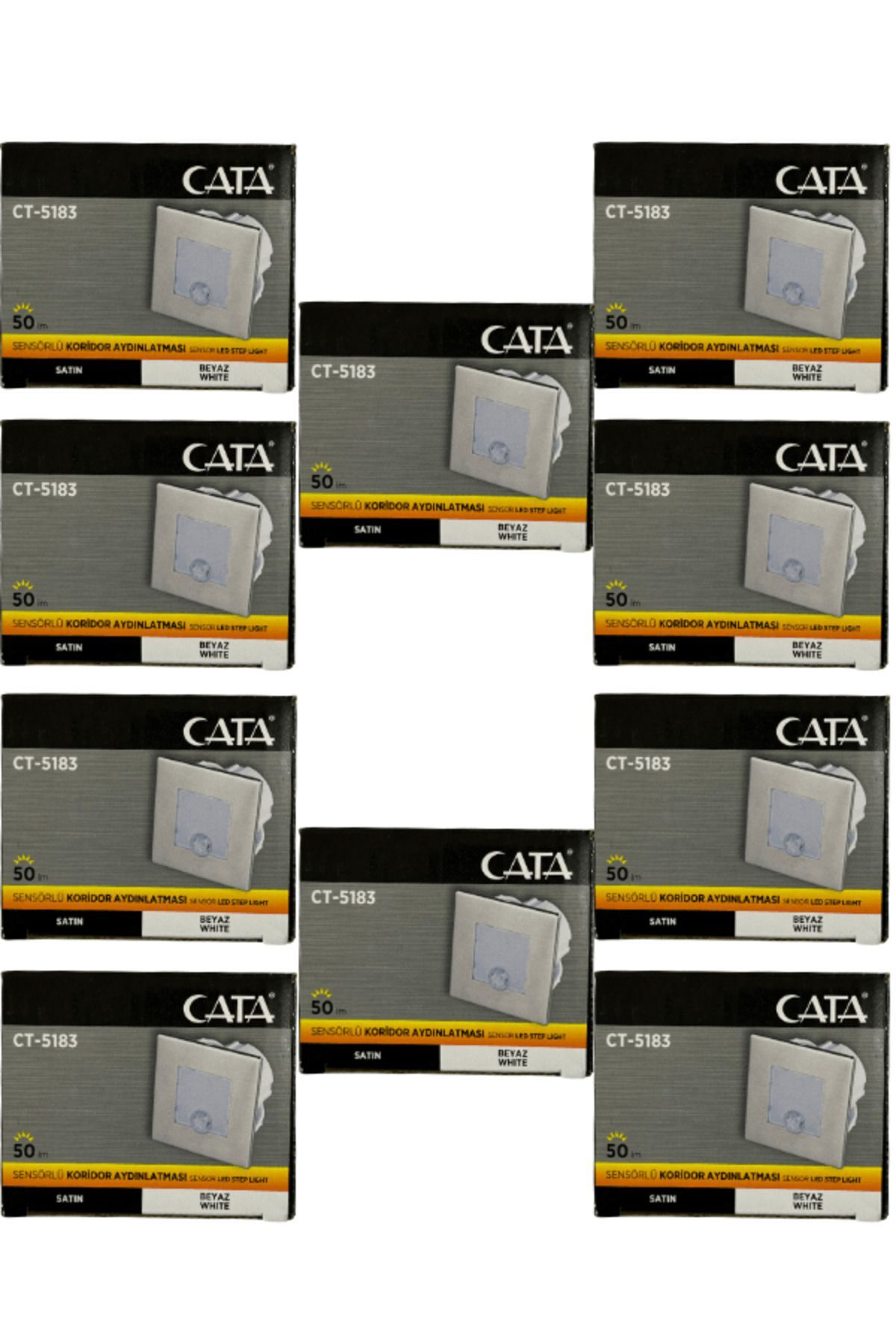 CT-5183 1,5W 6400K (Beyaz Işık) Sensörlü Koridor Aydınlatması (10 Adet)