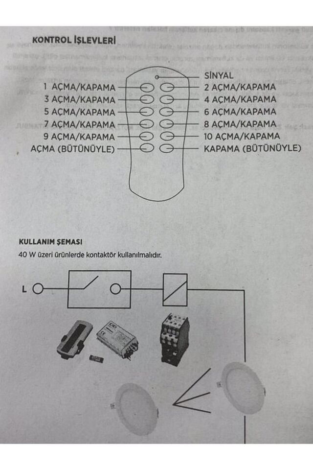 10'lu Avize Aydınlatma Kumandası 10x500 Watt Dörtlü Aydınlatma Kumandası Ct-9152