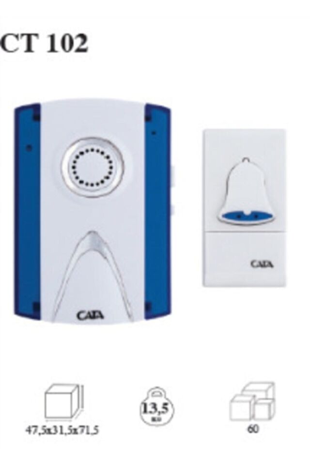 Cata Kablosuz Kapı Zili Pilli Ct-102 Karışık renkli