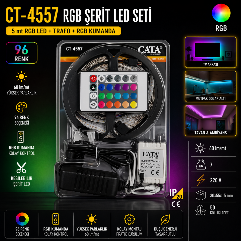CATA CT-4557 RGB Şerit LED Seti