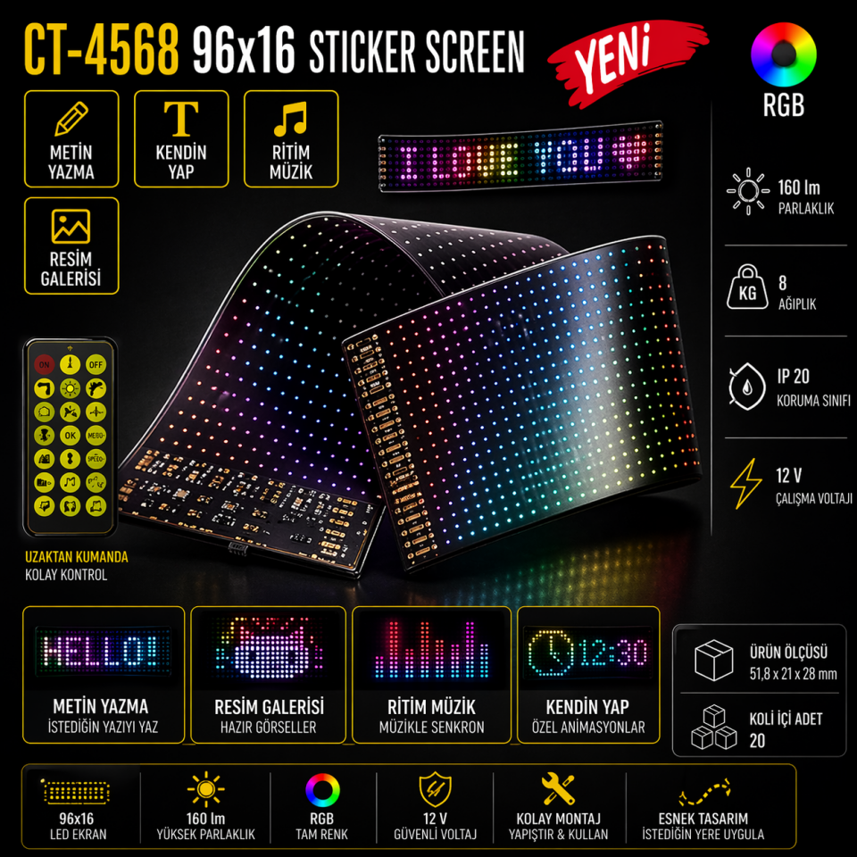 CATA CT-4568 96x16 Sticker Screen