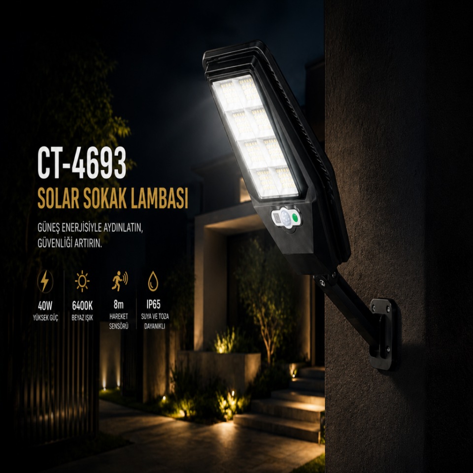 CATA CT-4693 40W Solar Sokak Lambası